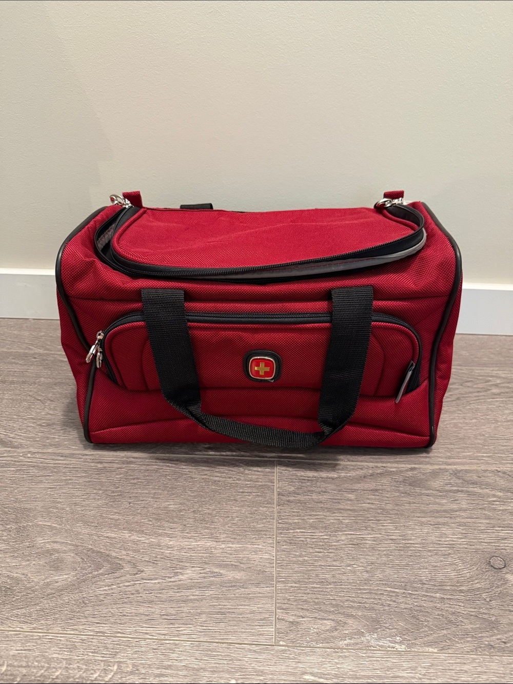 SwissGear Red Duffel with Black Accents and Front Pocket